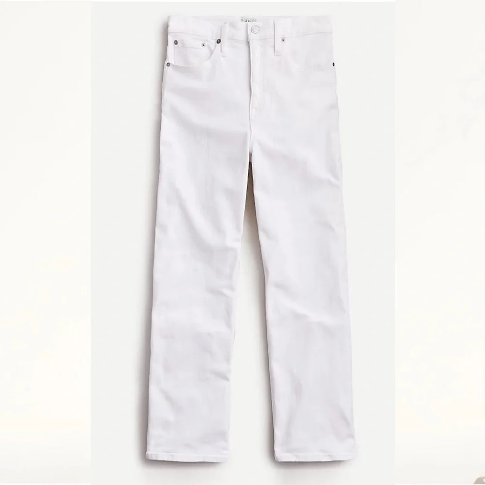 J. CREW Wide Leg Crop Jeans Minimalist Neutral White Size 28